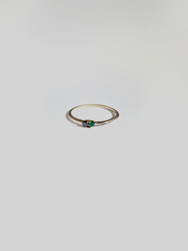 Stardust Ring / Black Diamond and Emerald