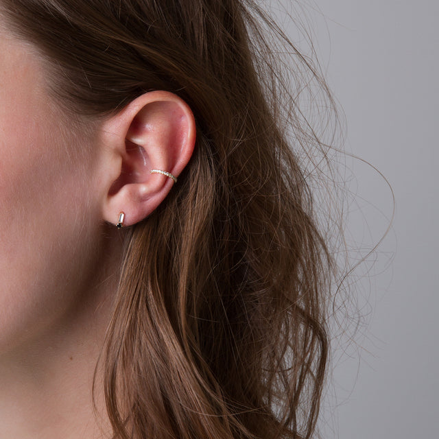 Duo Stone Studs / Black and White Diamonds